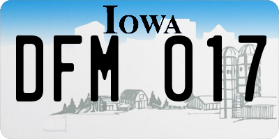 IA license plate DFM017