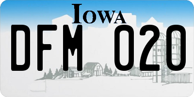 IA license plate DFM020