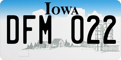 IA license plate DFM022
