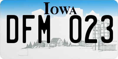 IA license plate DFM023