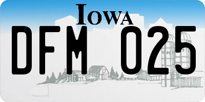 IA license plate DFM025