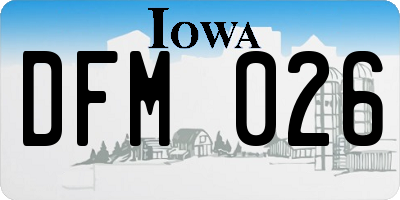 IA license plate DFM026