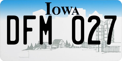 IA license plate DFM027