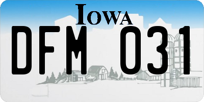 IA license plate DFM031