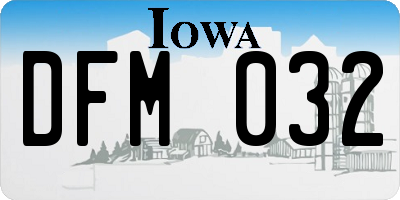 IA license plate DFM032