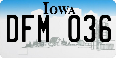 IA license plate DFM036