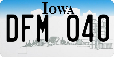 IA license plate DFM040