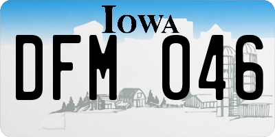 IA license plate DFM046