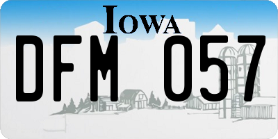 IA license plate DFM057