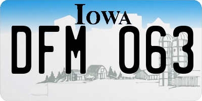 IA license plate DFM063