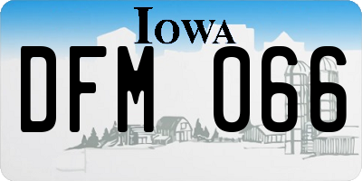IA license plate DFM066