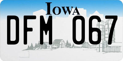 IA license plate DFM067