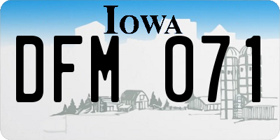 IA license plate DFM071