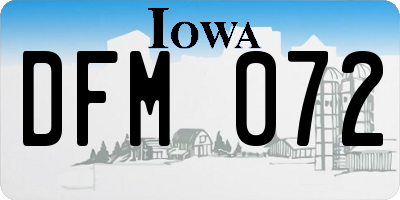 IA license plate DFM072
