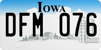 IA license plate DFM076