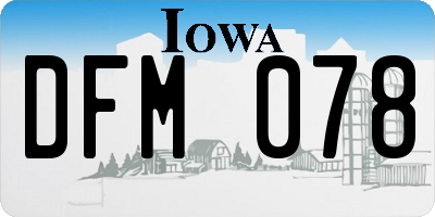 IA license plate DFM078