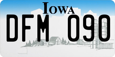 IA license plate DFM090