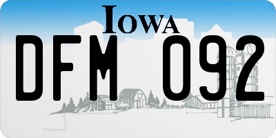 IA license plate DFM092
