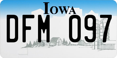 IA license plate DFM097