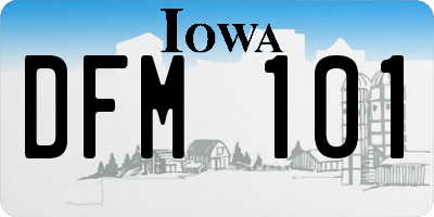 IA license plate DFM101