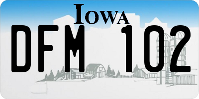 IA license plate DFM102