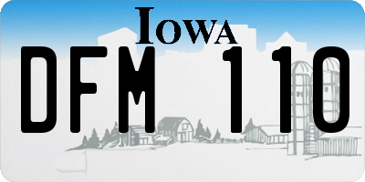IA license plate DFM110