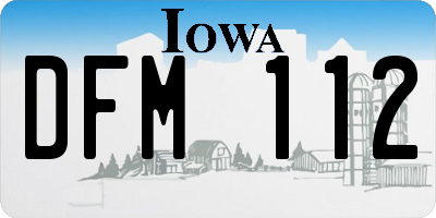 IA license plate DFM112