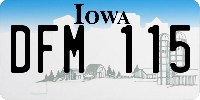 IA license plate DFM115