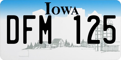IA license plate DFM125