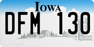 IA license plate DFM130
