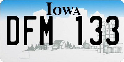 IA license plate DFM133