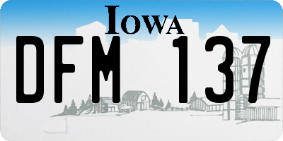 IA license plate DFM137