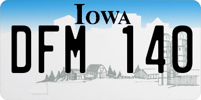IA license plate DFM140