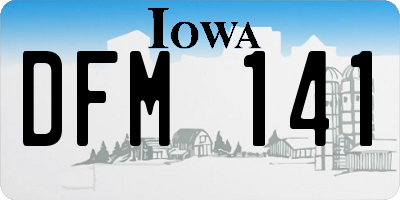 IA license plate DFM141
