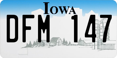 IA license plate DFM147