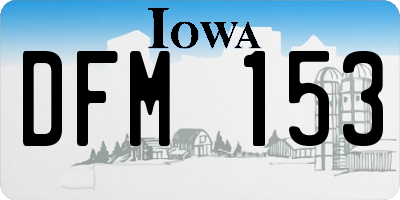 IA license plate DFM153