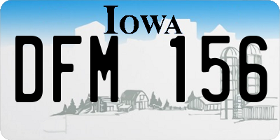 IA license plate DFM156