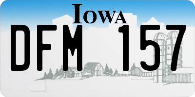 IA license plate DFM157
