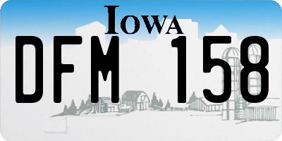 IA license plate DFM158