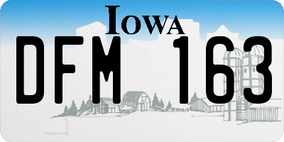 IA license plate DFM163