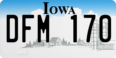 IA license plate DFM170