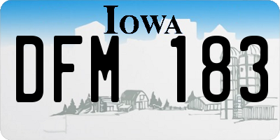 IA license plate DFM183