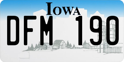 IA license plate DFM190