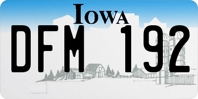 IA license plate DFM192