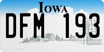 IA license plate DFM193