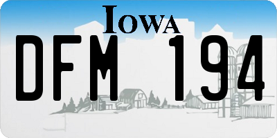 IA license plate DFM194