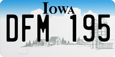 IA license plate DFM195