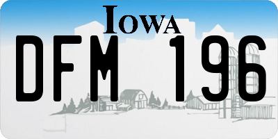 IA license plate DFM196