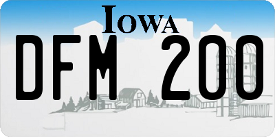 IA license plate DFM200