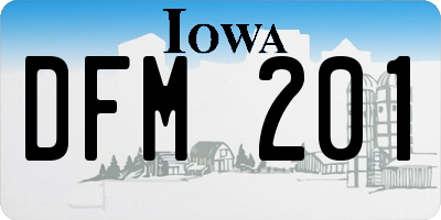 IA license plate DFM201
